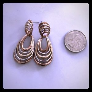 Mixed metal dangle earrings